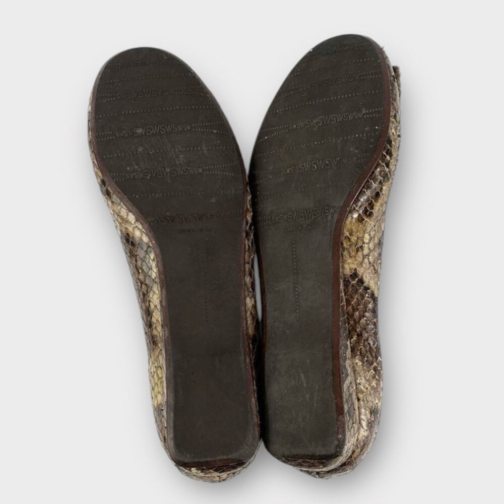 Stuart Weitzman Snakeskin Embossed Leather Flats Size 6.5 - Picture 4 of 7